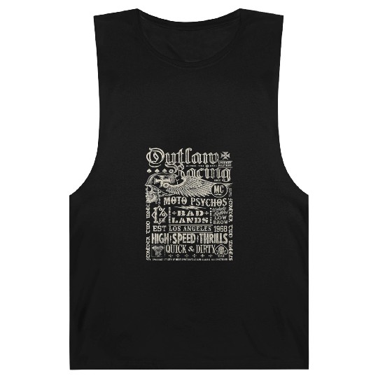 Womens Outlaw Racing Moto Psychos Skull Biker Barnard Tanks