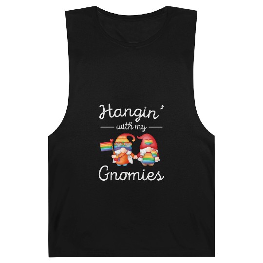 Pride Month LGBTQ Rainbow Gnome Lover Barnard Tanks