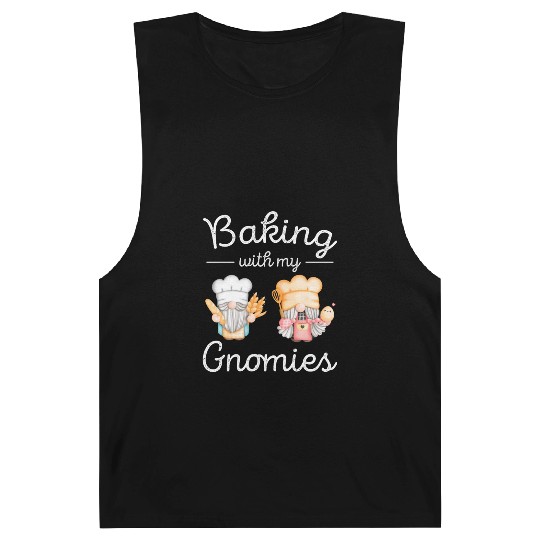 Gnomes Baking Women Funny Gnome Lover Barnard Tanks