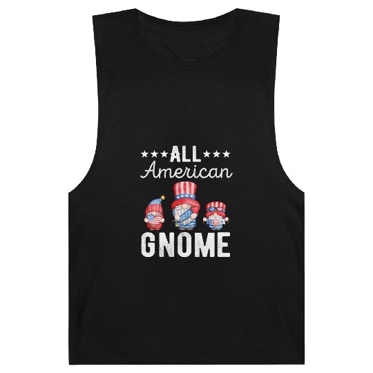 All American Gnome Men Women 4th of July US Barnard Tanks