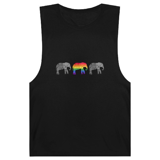 Elephant LGBTQ Rainbow Flag Gay Pride Barnard Tanks