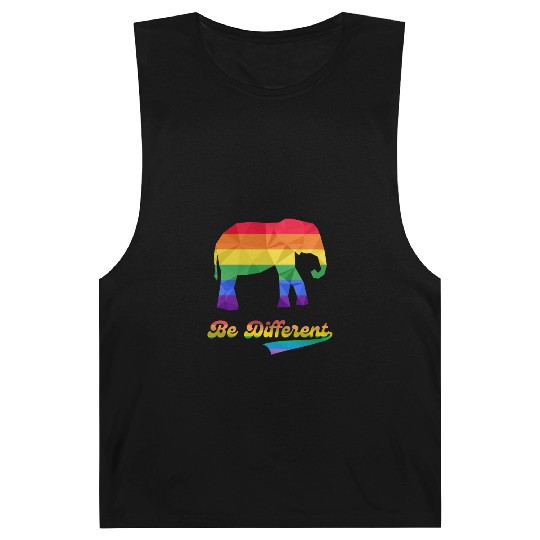 Gay Pride Elephant LGBTQ Rainbow Flag Barnard Tanks