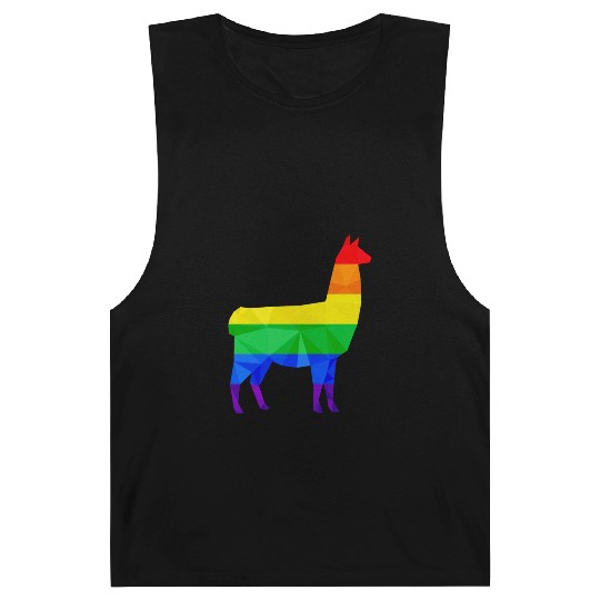 Colorful Llama LGBTQ Gay Pride Rainbow Flag Alpaca Barnard Tanks