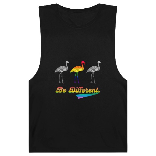 Flamingo LGBTQ Gay Pride Rainbow Flag Barnard Tanks