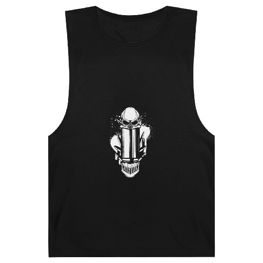 Bullets and Skull Roses Aesthetic Dripping Pattern Barnard Tanks
