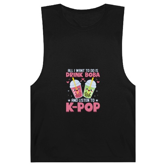 All I Want To Do Is Drink Boba & Listen to K-POP Barnard Tanks