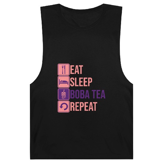 Eat Sleep Boba Tea Barnard Tanks
