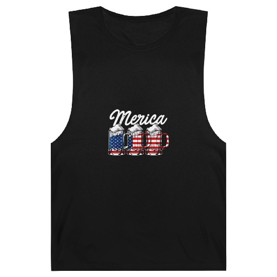 Beer USA Flag Merica Barnard Tanks