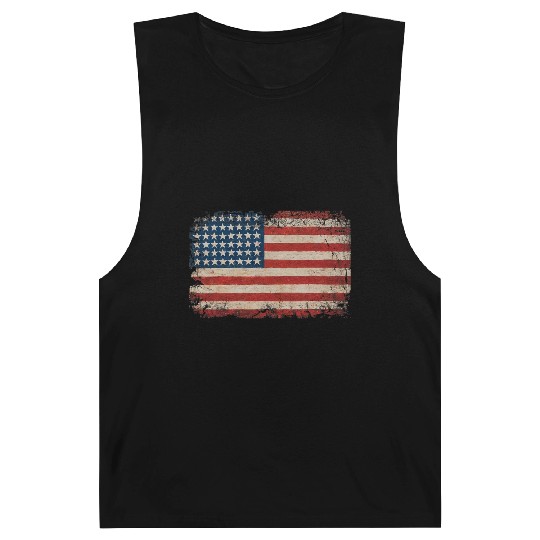 American Flag USA Patriotic US stars stripes Barnard Tanks