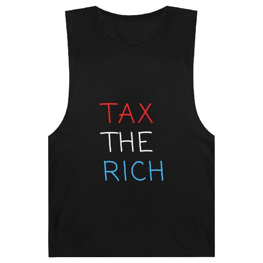 TAX THE RICH (Red, White and Blue letters) Barnard Tanks