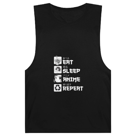 Awesome Anime Eat Sleep Anime Repeat Teenager Barnard Tanks