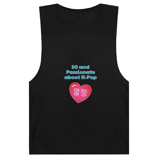 50 and Passionate for K-Pop w/ heart Barnard Tanks