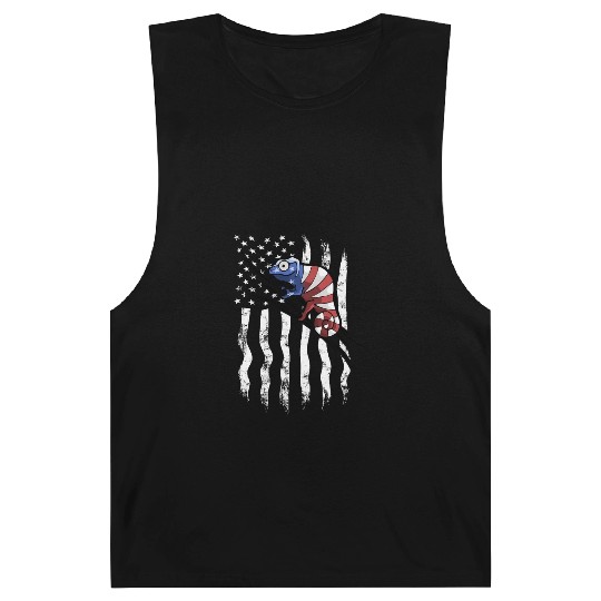 US Flag Patriotic American Chameleon in Stars Barnard Tanks