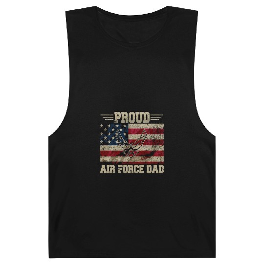 Proud Air Force Dad Veteran Us Flag Barnard Tanks
