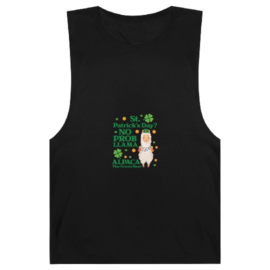 St. Patrick's Day? No Prob Llama Alpaca Green Beer Barnard Tanks