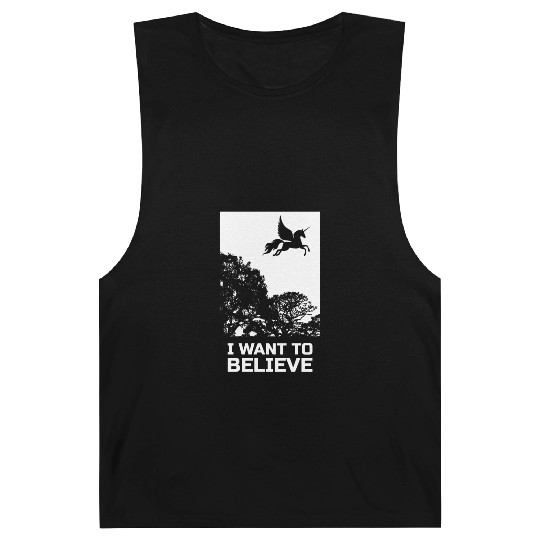 Unicorn I Want To Believe UAP Outfit Alien Ufo Barnard Tanks