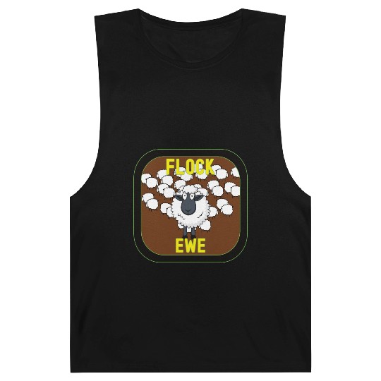 Flock Ewe Sarcastic Snarky Sassy Cute Sheep Animal Barnard Tanks