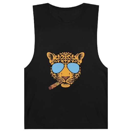 Jaguar with aviator sunglasses and Cuban cigar Barnard Tanks