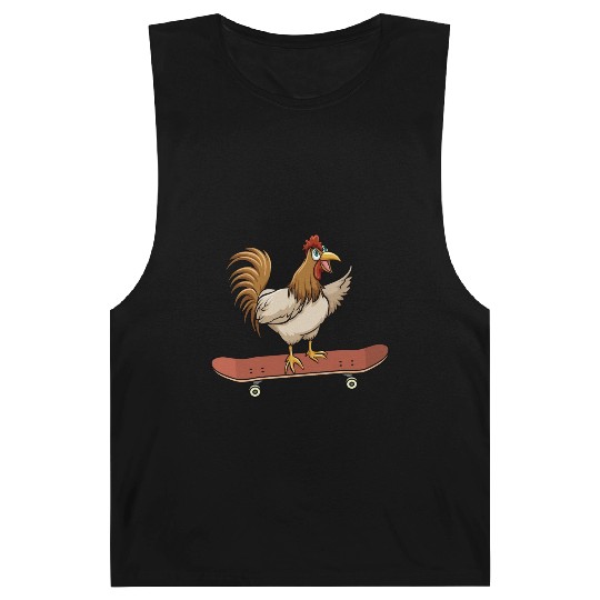 Skateboard Chicken Skateboarding Farm Animal Barnard Tanks