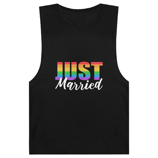 Just Married LGBTQ LGBTQ Gift Barnard Tanks
