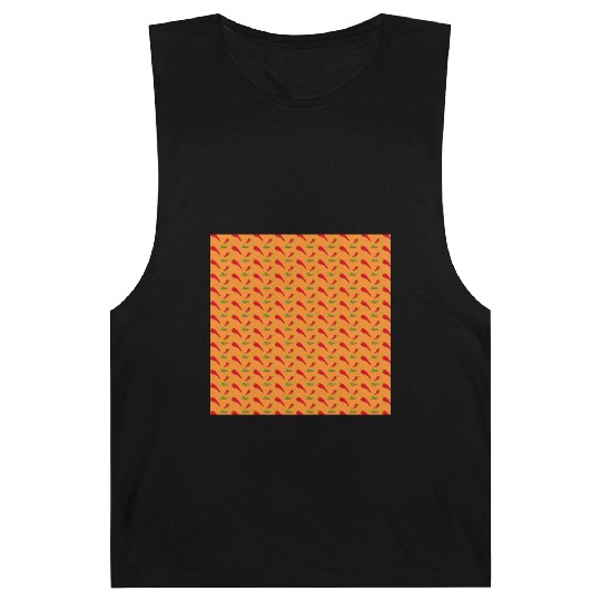 Red Chilli Pepper Pattern on orang Barnard Tanks
