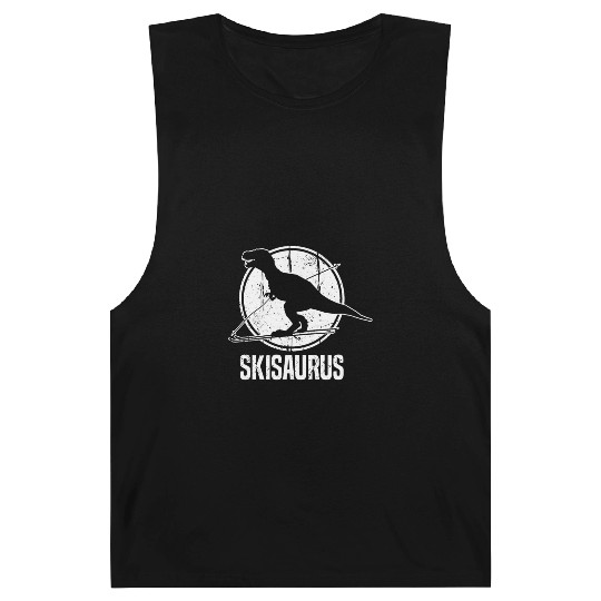 Funny Skisaurus Skiing Dino Ski Dino Skiing Barnard Tanks