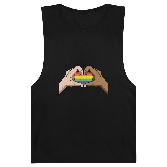 LGBT Rainbow Heart Gay Pride Lesbian Equality Gift Barnard Tanks