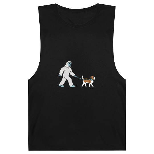 Bigfoot Sasquatch Walking Saint Bernard Barnard Tanks