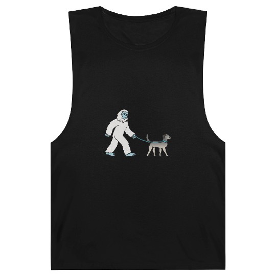 Bigfoot Sasquatch Walking Irish Wolfhound Barnard Tanks