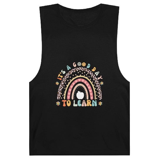 It's a Good Day to Learn Preschool Teacher Rainbow Barnard Tanks