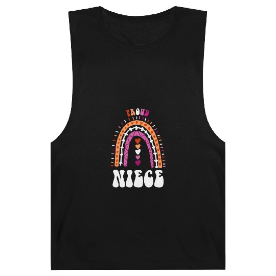 Proud Niece Lesbian Pride Boho Rainbow Barnard Tanks