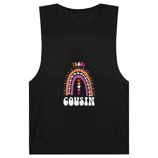 Proud Cousin Lesbian Pride Boho Rainbow Barnard Tanks