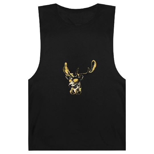 Deer DJ Bling Cool Funny Music Animal With Barnard Tanks