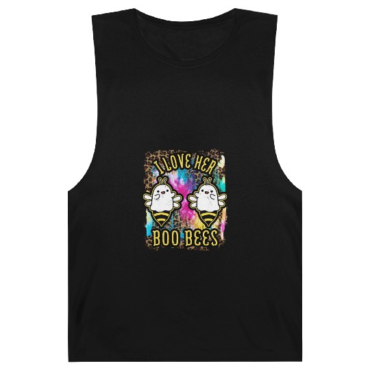 Halloween I love her Boo Bees Tie Dye Barnard Tanks