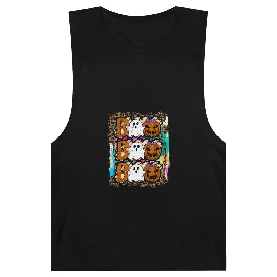 Halloween Boo Ghost Pumpkin Tie Dye Barnard Tanks