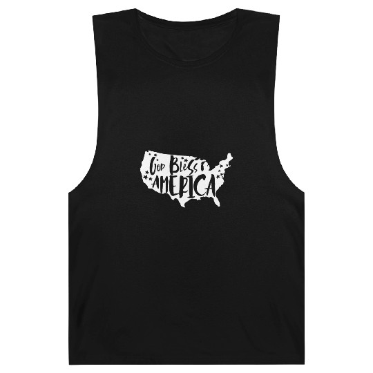 God Bless America USA Map Patriotic 4th of Julygod Barnard Tanks