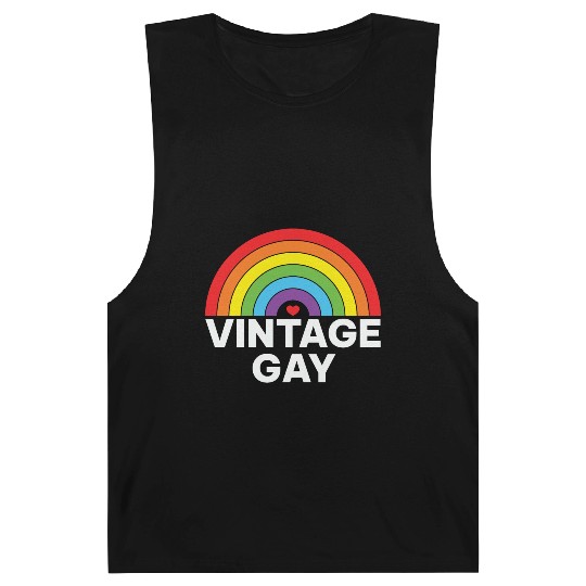 LBGT Flag Gay Pride Human Vintage Rainbow Barnard Tanks