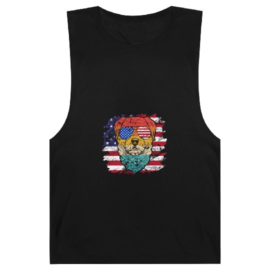 vintage dog lover sublimation flag usa vintage Barnard Tanks