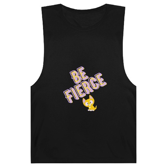 Be fierce yellow and purple Barnard Tanks