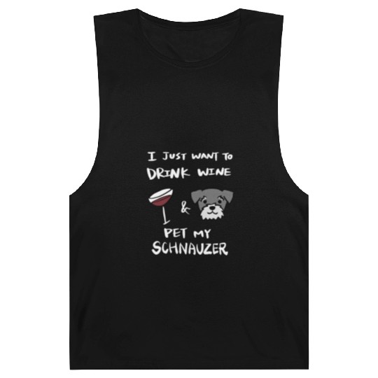 Drink Wine And Pet My Schnauzer Barnard Tanks