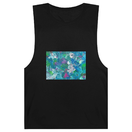 Abstract Blue Teal Brushstrokes Painting Barnard Tanks