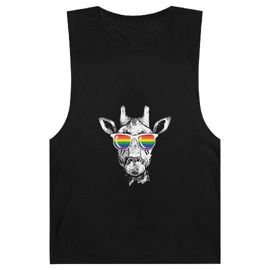 LGBT Giraffe Laugh Gay Lesbian Animal Lover Gift Barnard Tanks