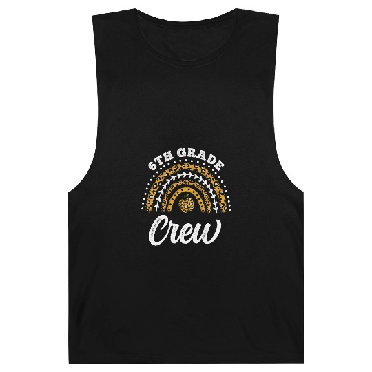 6th Grade Crew Leopard Rainbow Back To School Barnard Tanks