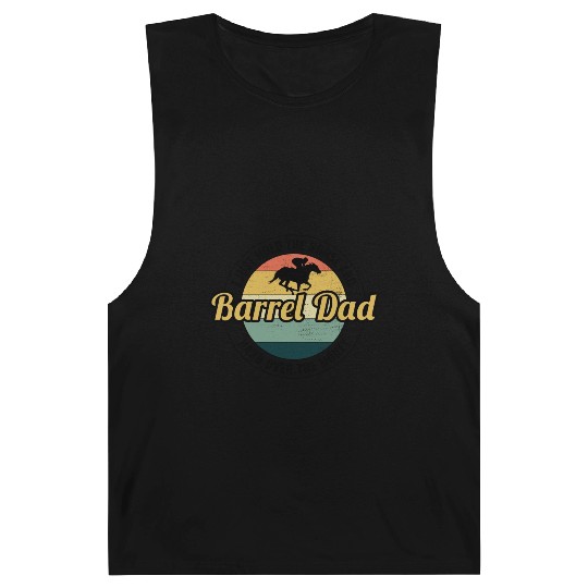 Barrel Racer Racing Horse Riding Dad Fathers day Barnard Tanks