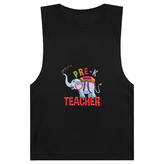 Back To School Elephant Pre-K Teacher Barnard Tanks