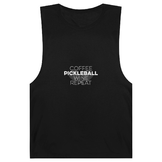 Funny Coffee Pickleball Wine Repeat Dink Sports Barnard Tanks