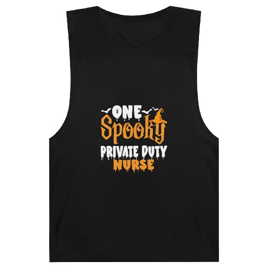 One Spooky Private Duty Nurse Funny Creepy Hallowe Barnard Tanks