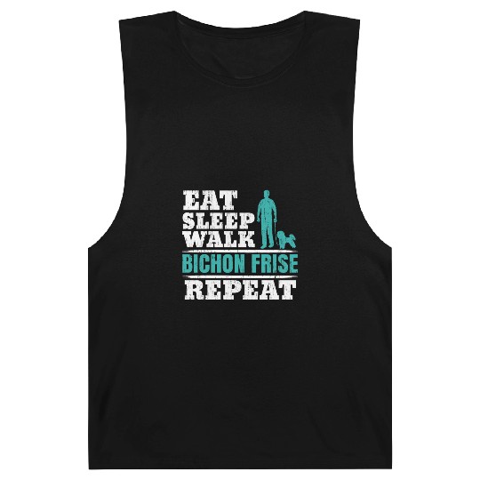 Eat Sleep Walk Bichon Frise Repeat Dog Lover Barnard Tanks