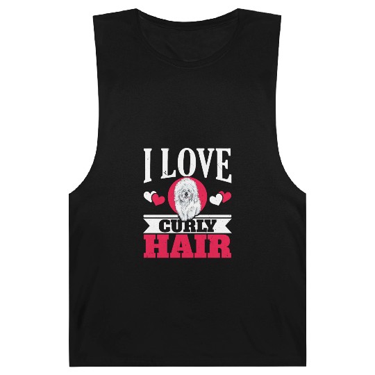 I Love Curly Hair Bichon Frise Dog Lover Puppy Paw Barnard Tanks