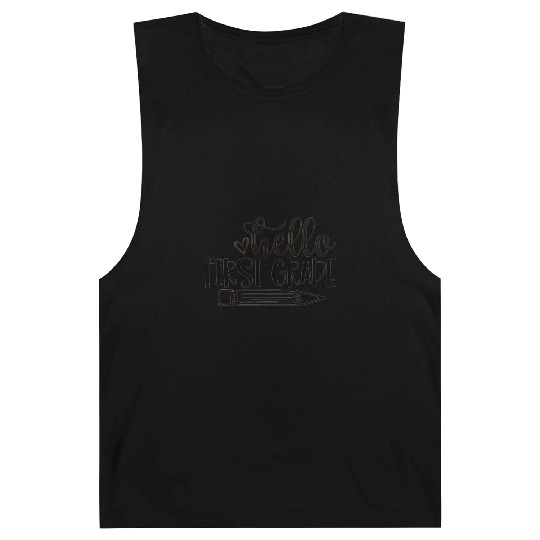 Hello First Grade Student Teacher Back to School Barnard Tanks